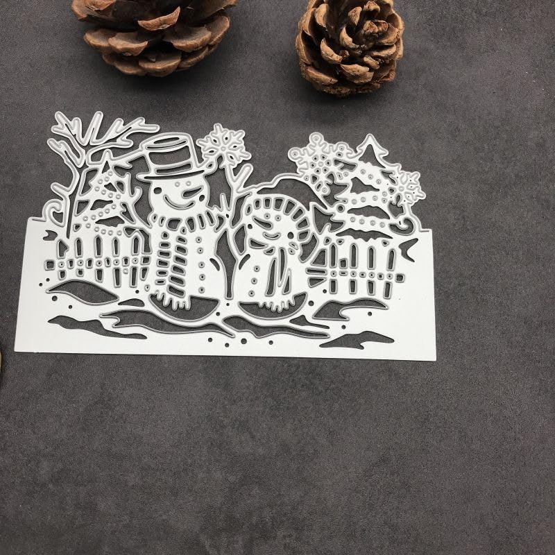 Lapoo Christmas Metal Cutting Die for Scrapbooking, 3D Backgrounds Frame New Cutting Dies DIY Album Card Making Decor Paper Metal Die Cuts Party Wedding Decorations (Christmas Snowman 6 x 3.7 in) - Image 3
